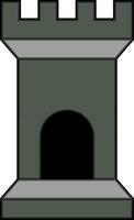 Black and gray tower. vector