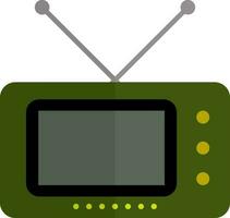 Green and gray radio in flat style. vector