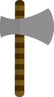 Axe in gray and brown color. vector