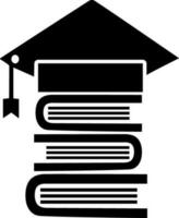 Flat illustration of mortarboard on the books. vector