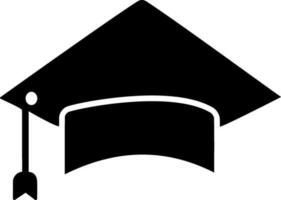 Mortarboard in black colour. vector