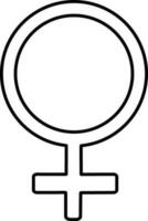 Female gender sign or symbol. vector