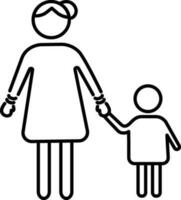 Flat illustration of woman with child. vector