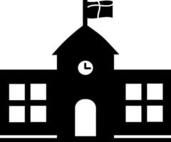 School building in black colour. vector
