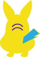 Pikachu with cursor icon. vector