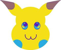 Pikachu en plano estilo. vector