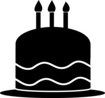 Cake with candles, Vector flat sign or symbol.