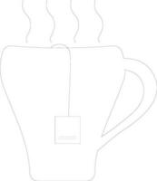 plano estilo caliente té bolso en taza. vector