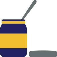 Open jar with spoon icon. vector