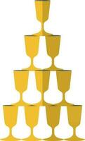 Yellow step by step guide to building cocktail glass. vector