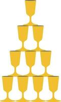 Yellow step by step guide to building cocktail glass. vector