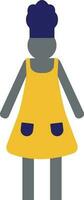 Character of faceless chef standing. vector
