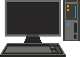 Grey computer and cpu. vector