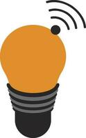 Orange electrical bulb with grey wifi. vector