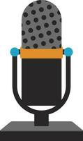 Grey and orange microphone. vector