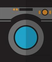 Grey and blue washing machine. vector