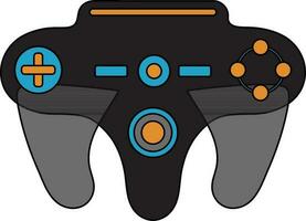 Grey and blue joystick in flat style. vector