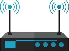 Flat style router in grey and blue color. vector