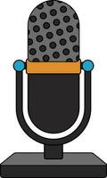 Grey and orange microphone. vector