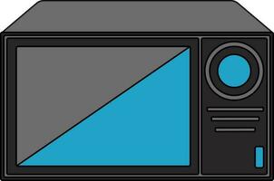 Grey and blue microwave in flat style. vector