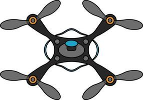 Grey and orange drone camera. vector