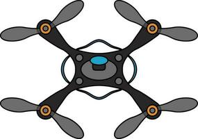 Grey and orange drone camera. vector