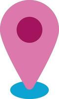 Pink map pointer in flat style. vector