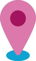 Pink map pointer in flat style. vector