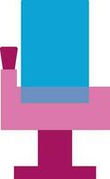 Pink blank glass on blue chair. vector