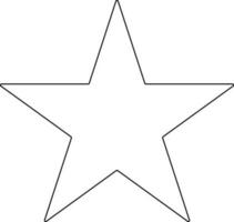Black line art star in flat style. vector