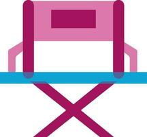 Director chair in pink and blue color. vector