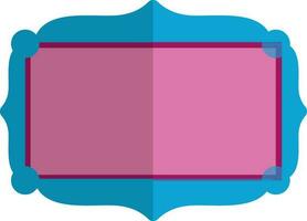 Flat style blank frame in pink and blue color. vector