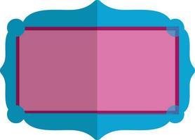 Flat style blank frame in pink and blue color. vector