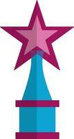 Star trophy award in pink and blue color. vector