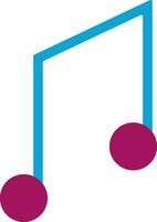 Blue and pink music note. vector