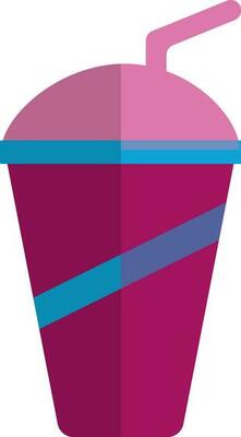 Coffee cup with a pink straw.