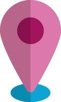 Pink map pointer in flat style. vector