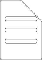 Blank document in black line art. vector