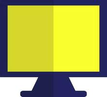 blanco computadora en azul y amarillo color. vector