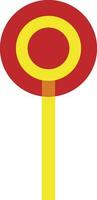 Flat style lollipop in yellow and red color. vector