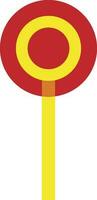 Flat style lollipop in yellow and red color. vector