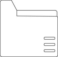 Black line art illustration of file folder. vector