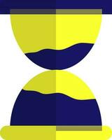 Isolated hourglass in blue and yellow color. vector