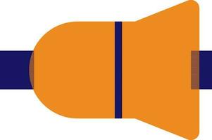 naranja y azul campana en plano estilo. vector