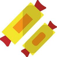 Flat style candy in yellow and red color. vector