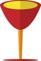 Cocktail glass in red and orange color. vector