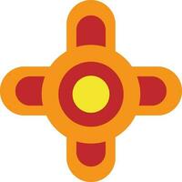 Flat style spotlight in orange and red color. vector