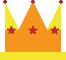 Red star decorated orange crown. vector