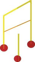 Wind chimes in yellow and red color. vector