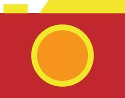 Illustration of a red and yellow camera. vector